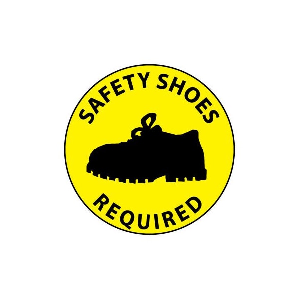 Walk On Floor Sign - Safety Shoes Required